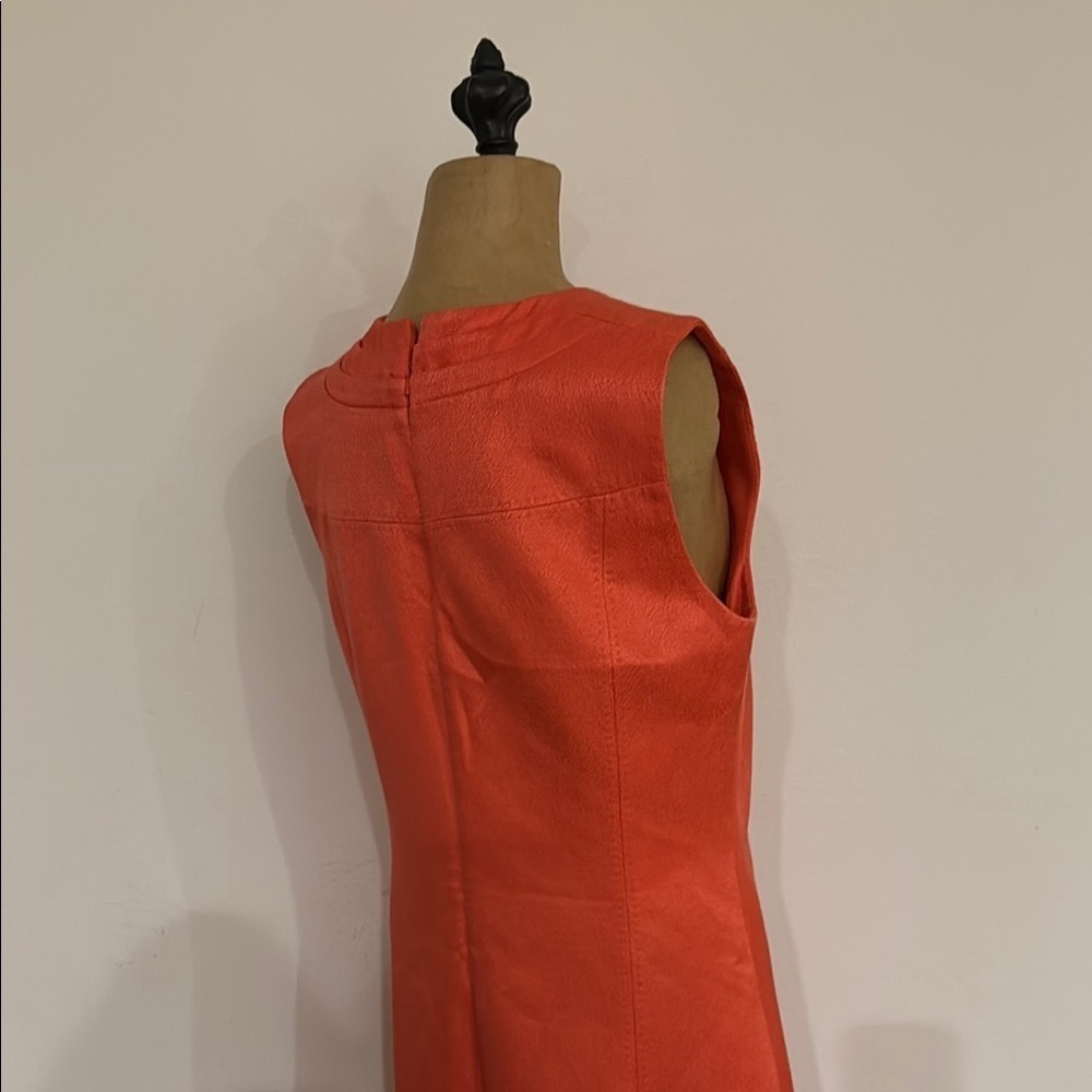 Tory Burch sz 10 Elegant Orange Sleeveless Dress cotton wool silk great cond - Picture 5 of 7